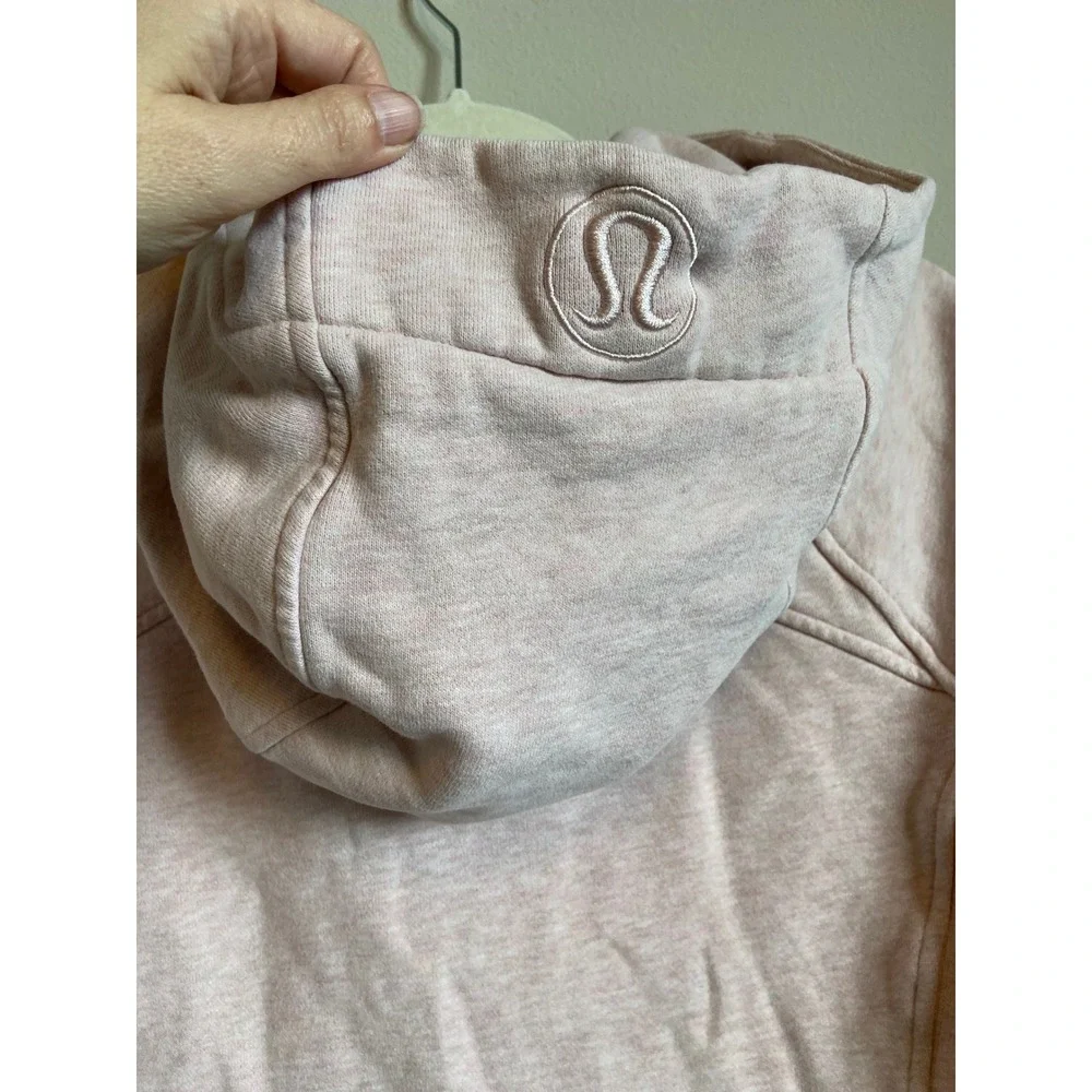 Lululemon Scuba Full Zip Hoodie Heathered Pink Taupe W4ASZS Womens Size 10